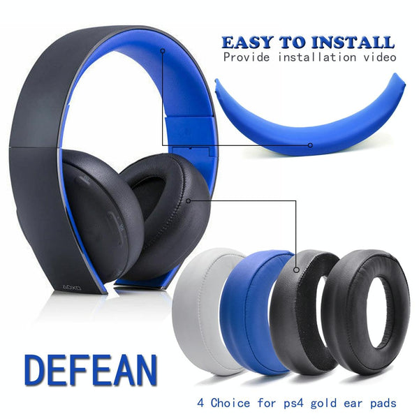 2 Pack Headphone Sponge Covers For Sony Ps3 / Ps4 7.1 Gold Blue Headphone Accessories