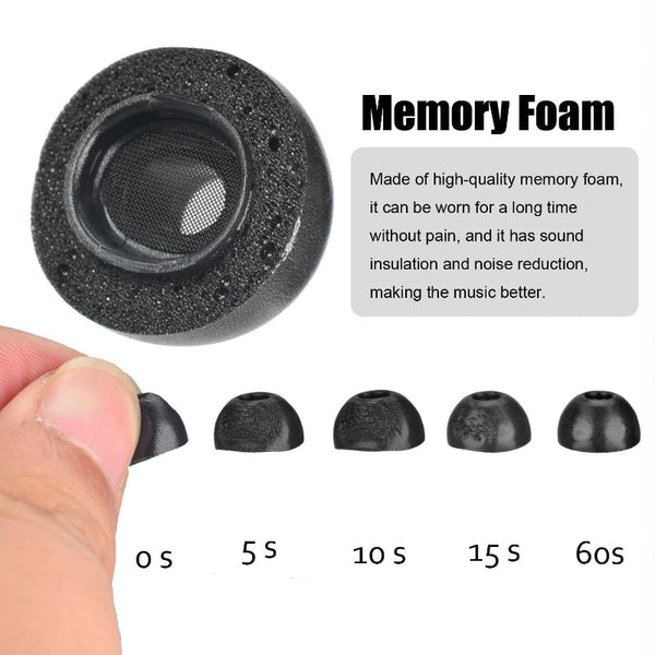 2 Pack Large Black Memory Foam Ear Tips For Tws Airpods Pro Headphone Accessories