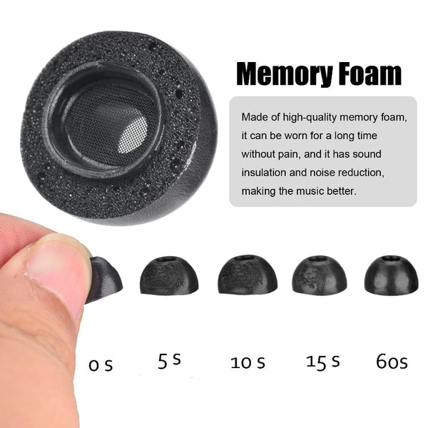 2 Pack Memory Foam Ear Tips For Tws Airpods Pro Black Small Size Headphone Accessories