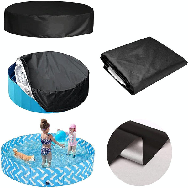 Foldable Sunscreen Pool Cover Black And Silver For Outdoor Swimming Pools Pool Covers