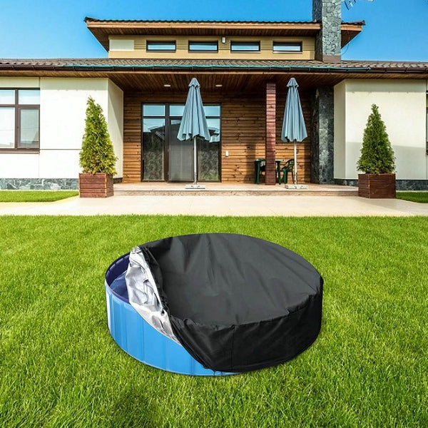 Foldable Sunscreen Pool Cover Black And Silver For Outdoor Swimming Pools Pool Covers