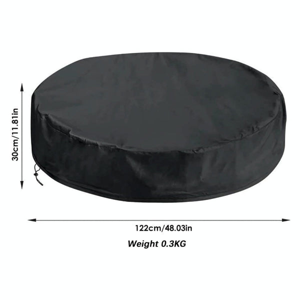 Round Foldable Pool Cover Dustproof & Sunscreen 122X30cm Black / Silver Pool Covers
