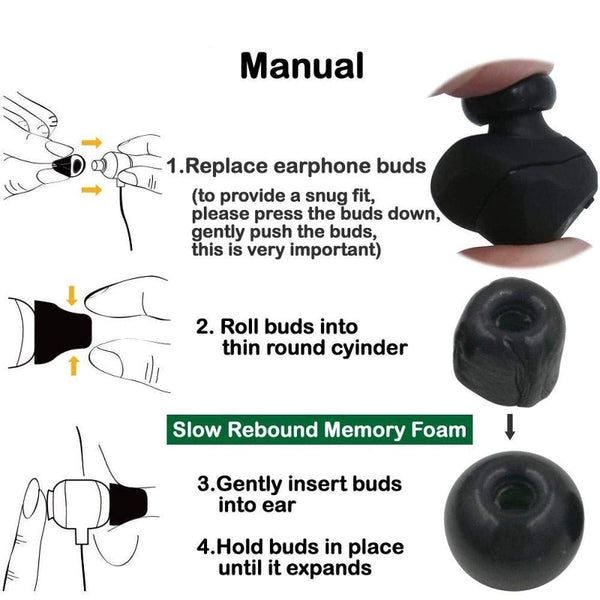 6 Pack Memory Foam Earplugs For Tws Wireless Headsets Comfortable Sound Isolation Headphone Accessories