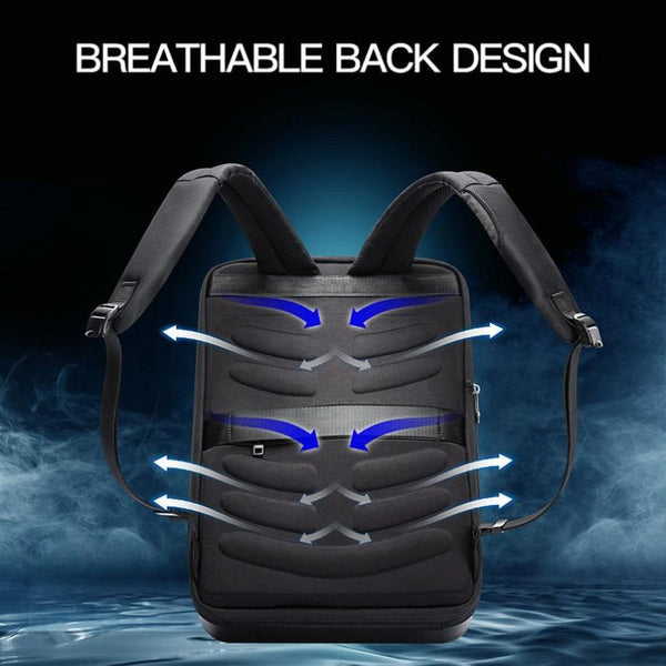 Waterproof Expandable Backpack With Usb Charging Regular Black Backpacks