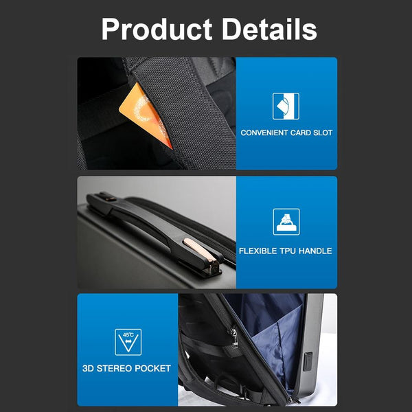 Waterproof Expandable Backpack With Usb Charging Regular Black Backpacks