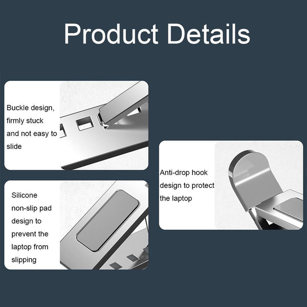 Foldable Aluminium Laptop Stand With Heat Dissipation For Use Monitor Mounts & Stands