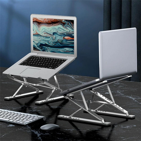 Foldable Aluminium Laptop Stand With Heat Dissipation And Portable Design Stands Holders & Car Mounts