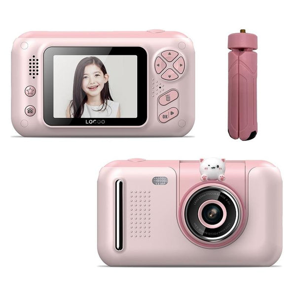 Reversible Hd Children's Camera With Bracket 2.4 Inch Pink Digital Cameras