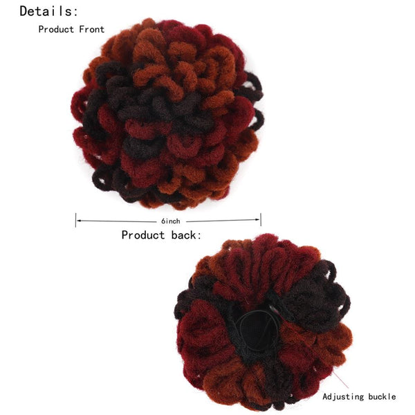 Shaggy Drawstring Dreadlock Hair Bun In 613 Colour With Chemical Fiber Silk Hair Extensions