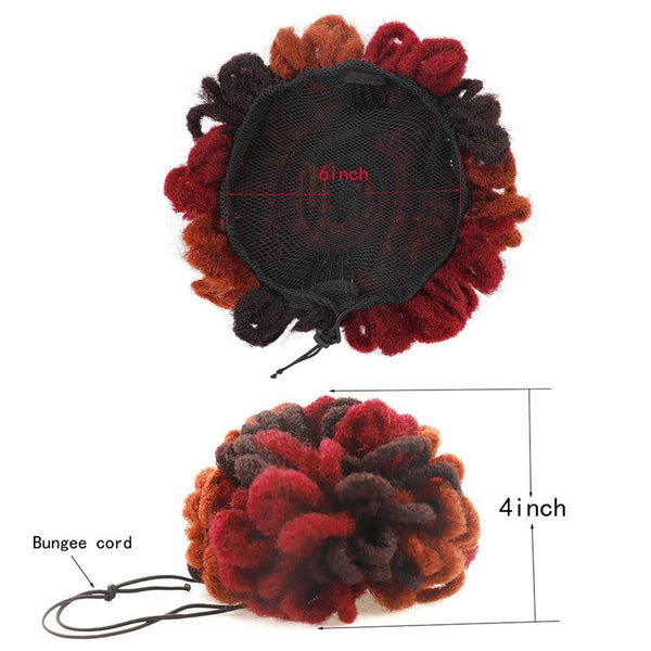 Shaggy Drawstring Dreadlock Hair Bun In 613 Colour With Chemical Fiber Silk Hair Extensions
