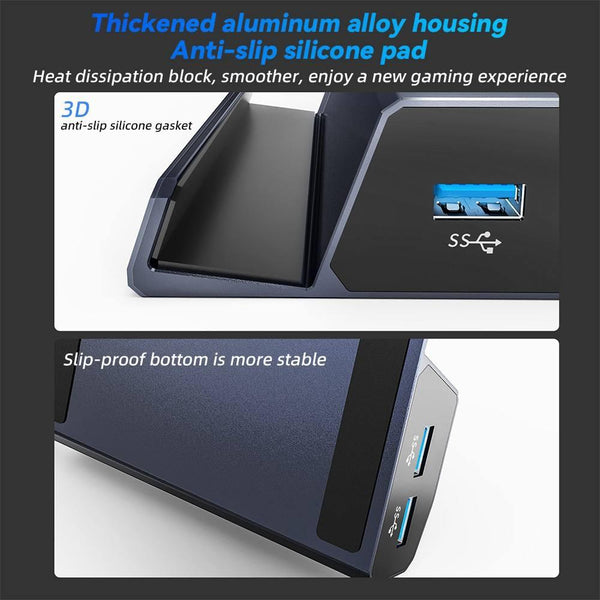 6 In Steam Deck Expansion Dock With 4K Hdmi Output And Fast Charging Capability Chargers & Sync Cables