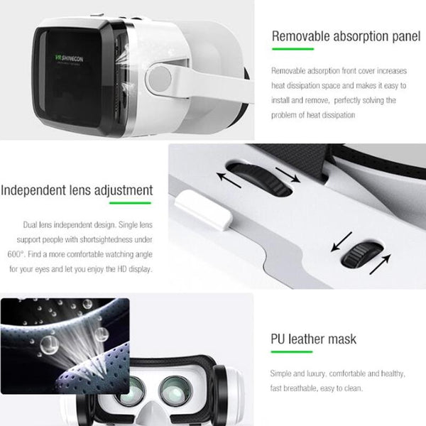 Wireless 3D Virtual Reality Headset Vrshinecon G04b For Movies And Gaming 3D Tv Glasses & Accessories