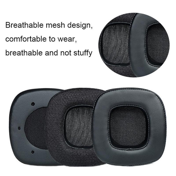 Breathable Sponge Headphone Covers Black Leather 1 Pair Headphone Accessories