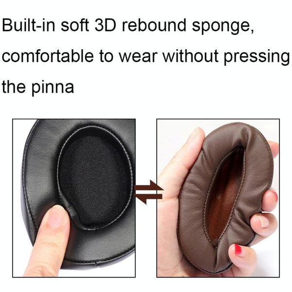 Soft Breathable Headset Covers Brown Protein Leather For Over Ear Headphones 2 Pack Headphone Accessories