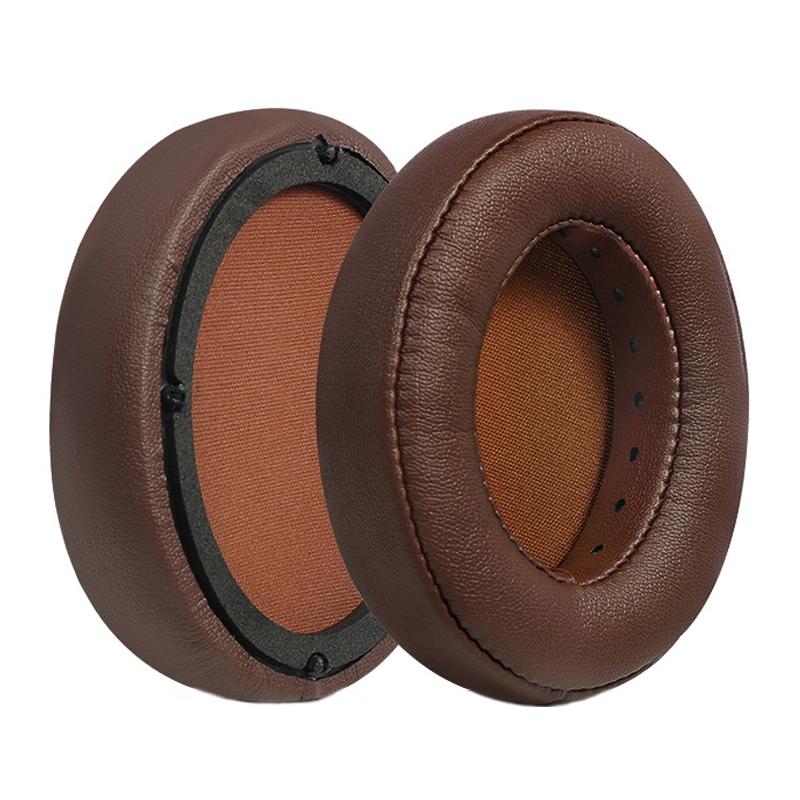 Soft Breathable Headset Covers Brown Protein Leather For Over Ear Headphones 2 Pack Headphone Accessories