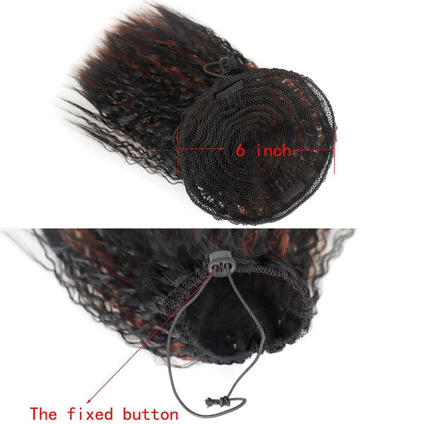 Short Fluffy Drawstring Perm Curly Ponytail Wig Natural Look For Versatile Styling Hair Extensions