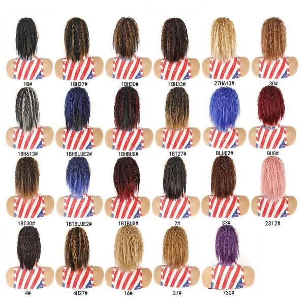 Short Blue Curly Ponytail Wig With Drawstring Hair Extension For Styling Hair Extensions