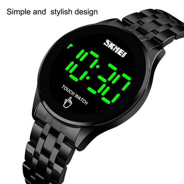 Stainless Steel Touch Screen Led Watch With Waterproof Functionality Smart Watches