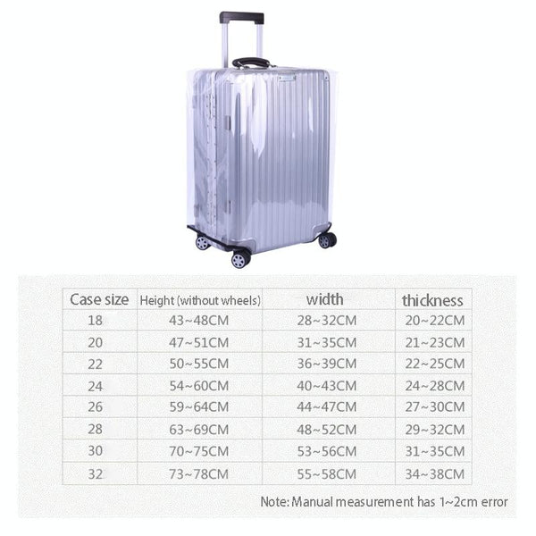 Waterproof Pvc Trolley Suitcase Cover 26 Inch Rimless Transparent Dustproof Other Travel Accessories