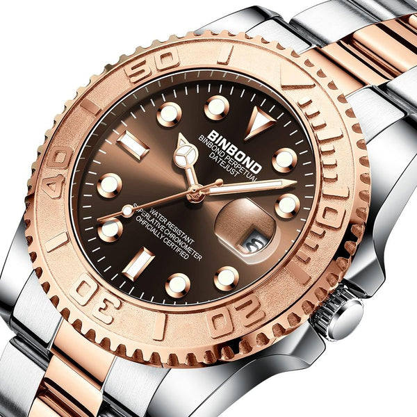 Veile Studios Waterproof Luminous Quartz Watch Gold Black 30M Stylish Durable Timepiece Watches