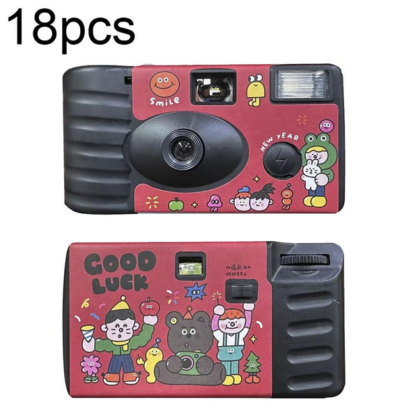 18 Retro Film Red Camera Stickers Waterproof Decorative Designs For Cameras Digital Cameras