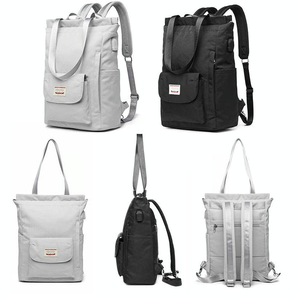 Medium Gray Waterproof Usb Laptop Backpack With Trolley Strap And Anti Theft Features Laptop Cases & Bags