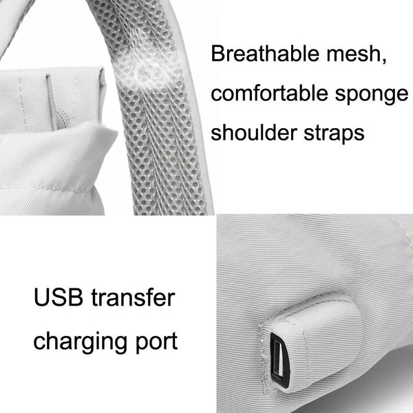 Medium Gray Waterproof Usb Laptop Backpack With Trolley Strap And Anti Theft Features Laptop Cases & Bags