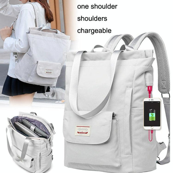 Medium Gray Waterproof Usb Laptop Backpack With Trolley Strap And Anti Theft Features Laptop Cases & Bags
