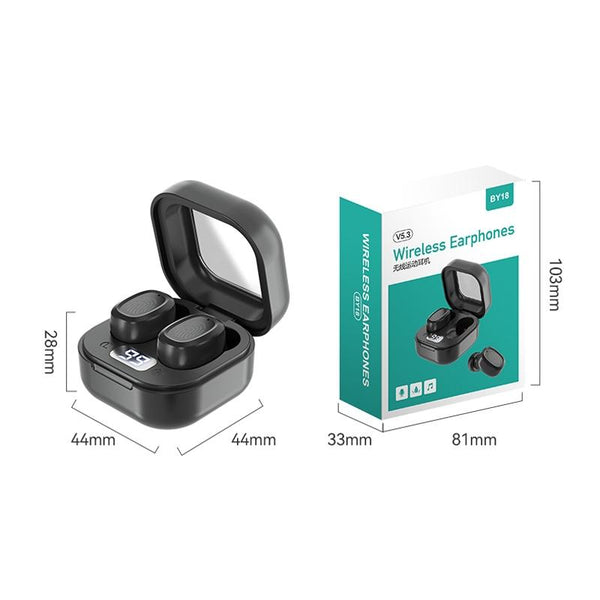 Black Wireless Earphones With Charging Case Compact Design And Bluetooth Connectivity Headsets & Earpieces