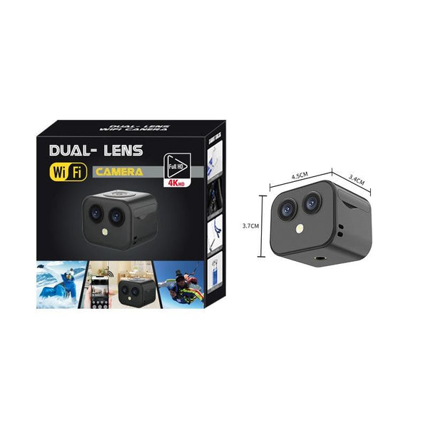 Wireless Dual Lens 4K Camera With Remote Monitoring And Hotspot Connection Digital Cameras