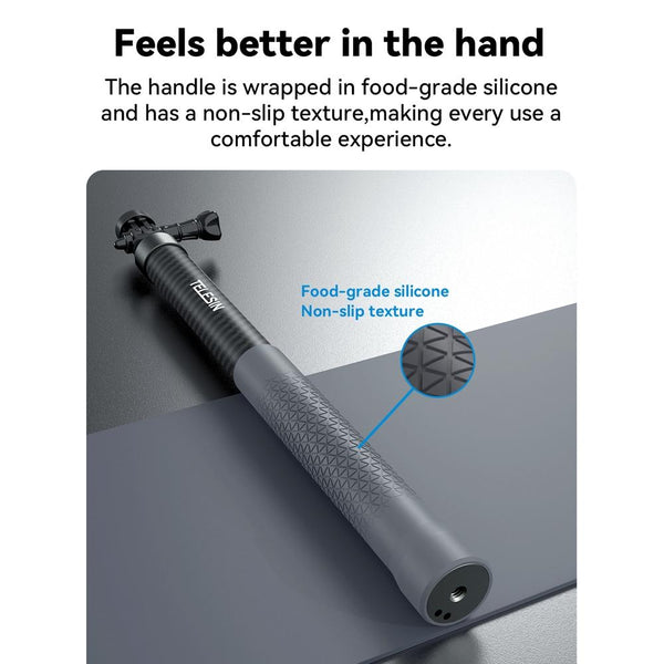 3 Metre Carbon Fibre Selfie Stick Monopod For Action Cameras With 1/4 Screw Tripods & Monopods