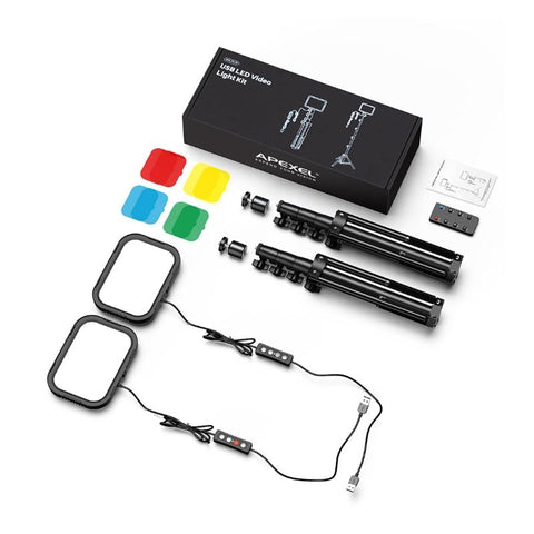 Live Portrait Soft Light Dual Bracket With Four Colour Fill Lighting System Selfie Lights