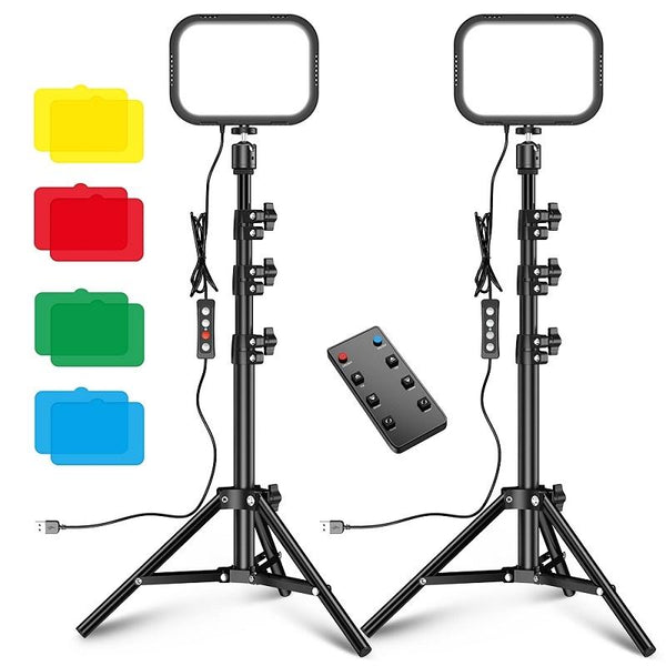 Live Portrait Soft Light Dual Bracket With Four Colour Fill Lighting System Selfie Lights