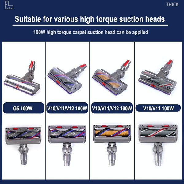 Powerful 100 Watt Suction Head For Dyson V10 And V11 With Ball Wheels Vacuum Cleaner Parts