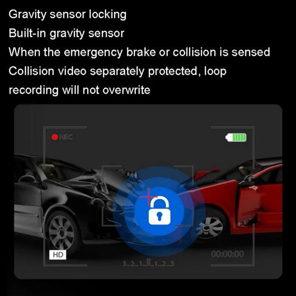Hd Dual Lens Night Vision Car Video Recorder Hidden Design Vehicle Electronics Other Car Video