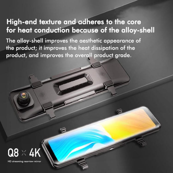 Large Screen Dual Car Recorder With 4K Front And 1080P Rear Cameras Night Vision Rear View Monitors/Cams & Kits