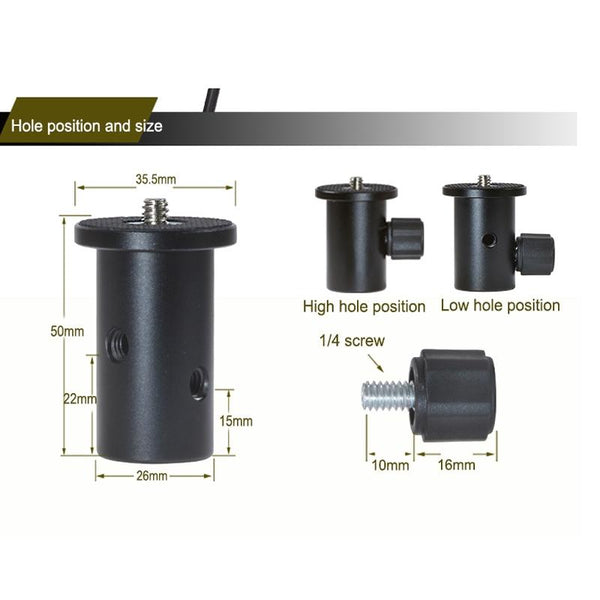 Camera Light Stand Conversion Head With 1/4 Inch Mount And Umbrella Holder Light Stands & Booms