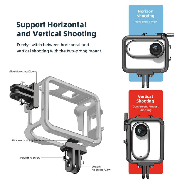 Amagisn Metal Rabbit Cage Protection For Insta360 Go Bezel Accessories Camera Cases Bags & Covers