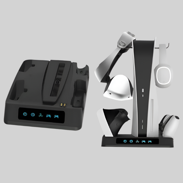 Multi Functional Charger For Psvr2 And Ps5 Gamepads With Display Light Chargers & Charging Docks