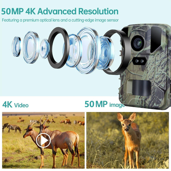 50Mp Four K Mini Wildlife Hunt Camera With Night Vision Digital Cameras
