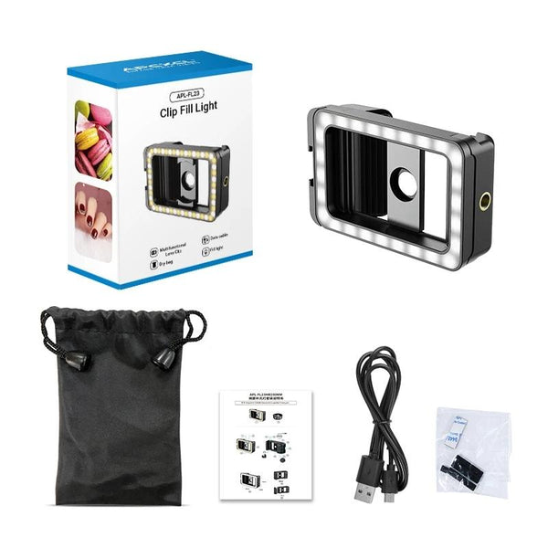 Universal Mobile Phone Clip With Multifunctional Fill Light And Thread Interface Selfie Lights