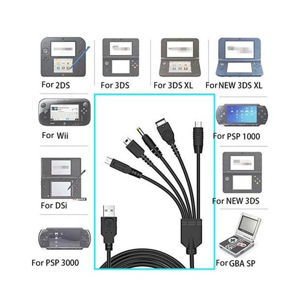 Universal Five In One Usb Charger For Wii 3Ds Nds And Psp Devices Chargers & Charging Docks