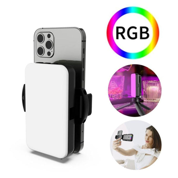 Foldable Rgb Fill Light With Phone Clip And Cold Shoe Interface Selfie Lights
