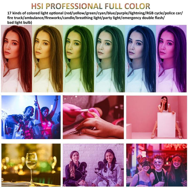 Foldable Rgb Fill Light With Phone Clip And Cold Shoe Interface Selfie Lights