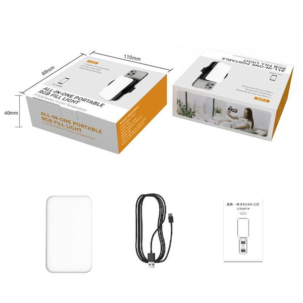 Foldable Rgb Fill Light With Phone Clip And Cold Shoe Interface Selfie Lights