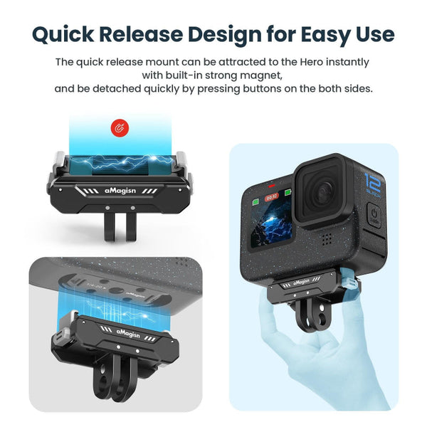 Magisn Netic Kit For Gopro Hero12 Hero11 Hero10 Hero9 Metal Absorption Camera Drone Accessories