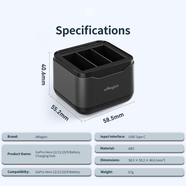 For Gopro Hero Battery Charger Seat Efficient Charging And Storage Solutions Chargers & Cradles