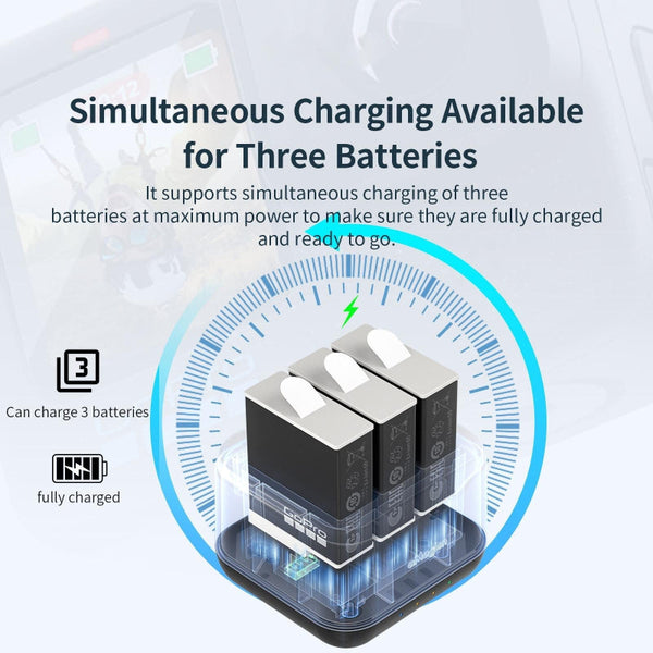 For Gopro Hero Battery Charger Seat Efficient Charging And Storage Solutions Chargers & Cradles