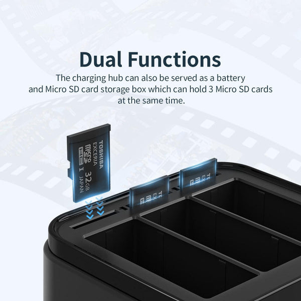 For Gopro Hero Battery Charger Seat Efficient Charging And Storage Solutions Chargers & Cradles