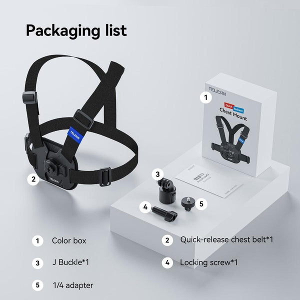 Sports Camera Quick Release Chest Strap Accessory Remotes & Shutter Releases